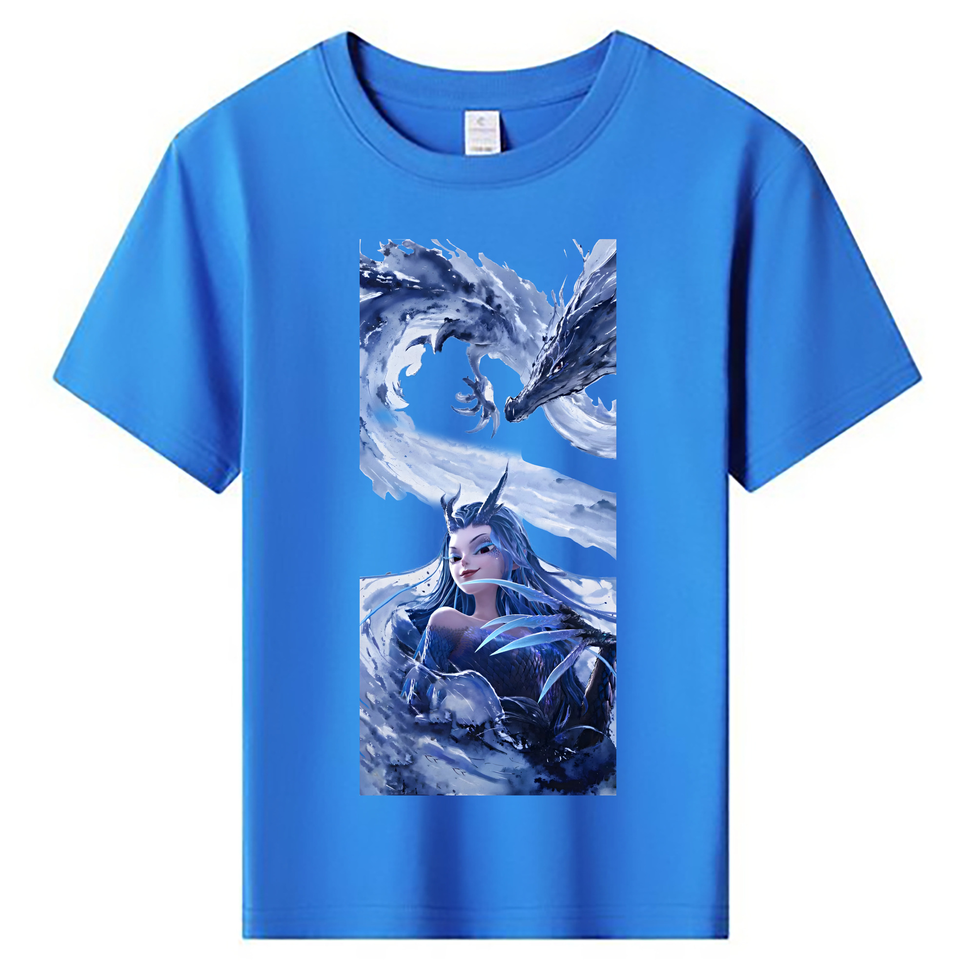 （画像用） Ne Zha 2 ナタ 魔童の大暴れ 綿100％キッズTシャツ（フロントプリント）